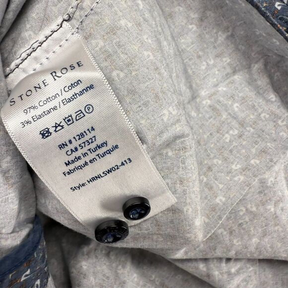 Stone Rose Shirt Men's 3 Medium Gray Trumpets Music Instrument All over Preppy - Picture 9 of 10